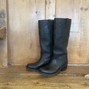 Steve Madden Black Leather Boots Size 6